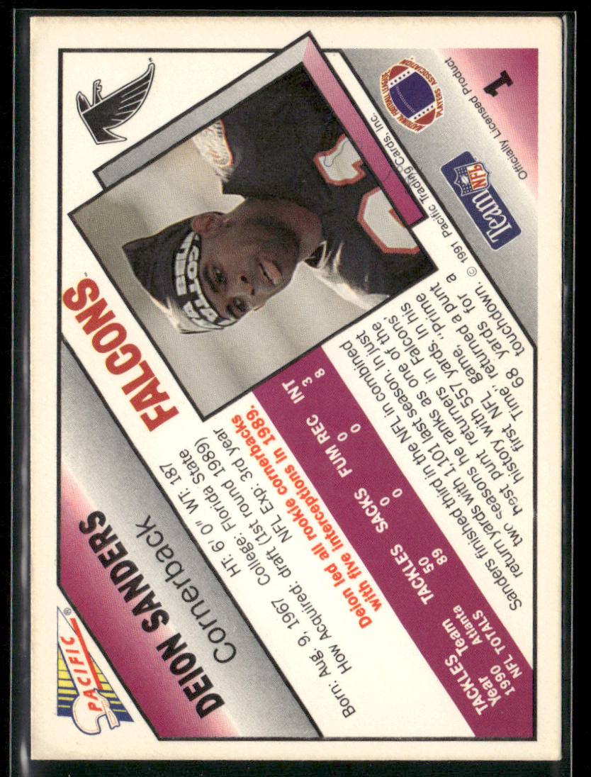 Deion Sanders 1991 Pacific #1 Atlanta Falcons