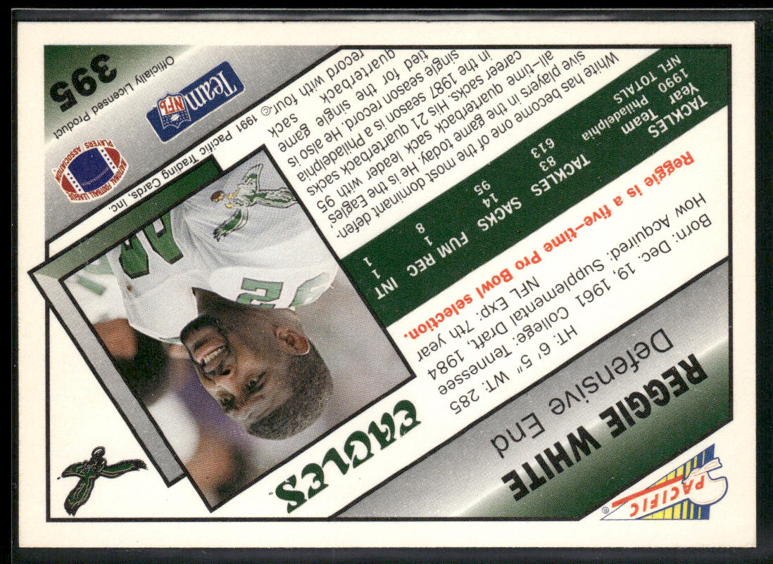 Reggie White 1991 Pacific #395 Philadelphia Eagles