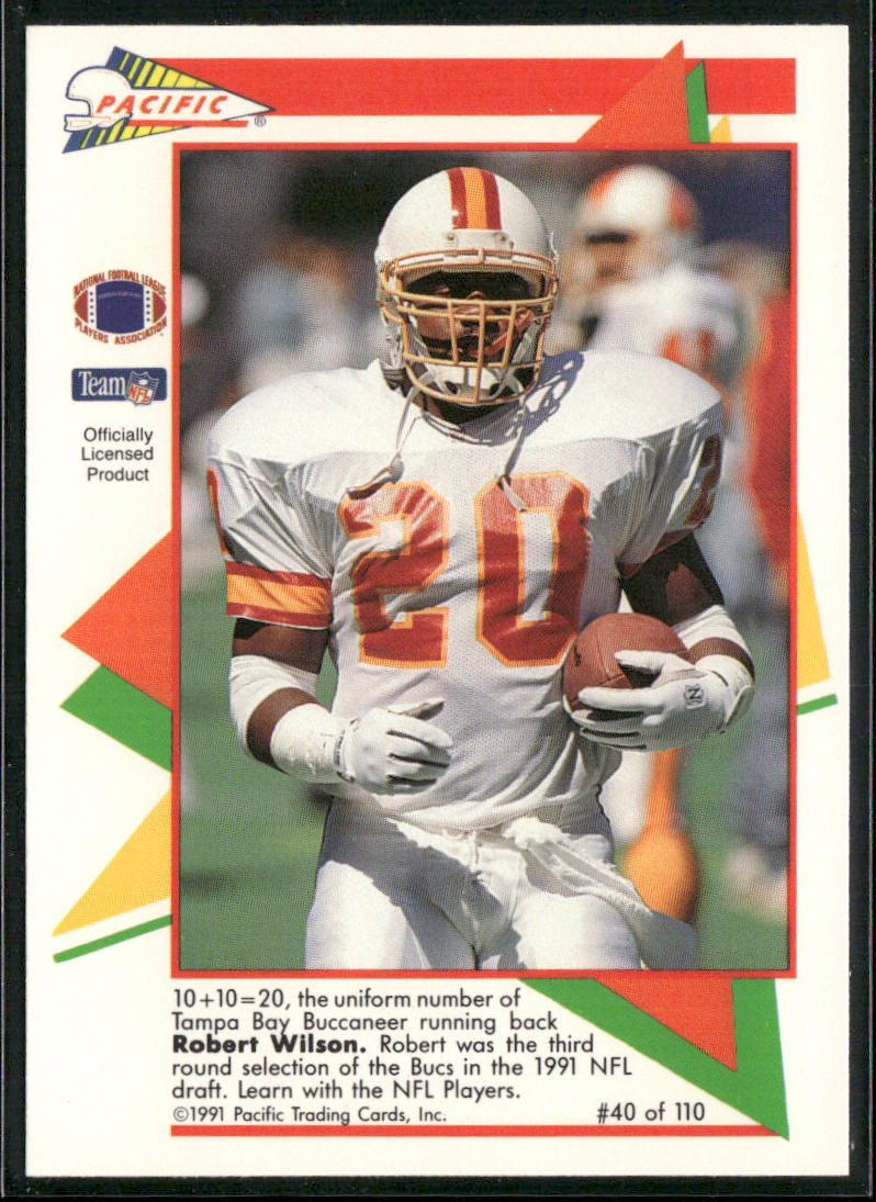 Robert Wilson 1991 Pacific Flash Cards #40 Tampa Bay Buccaneers