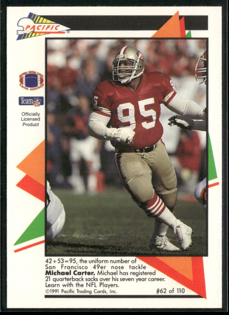 Michael Carter 1991 Pacific Flash Cards #62 San Francisco 49ers