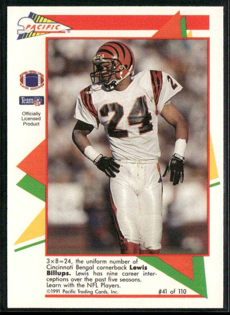 Lewis Billups 1991 Pacific Flash Cards #41 Cincinnati Bengals