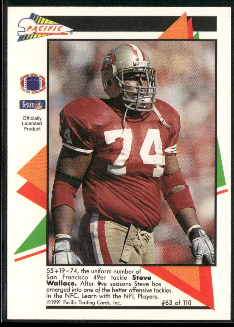 Steve Wallace 1991 Pacific Flash Cards #63 San Francisco 49ers