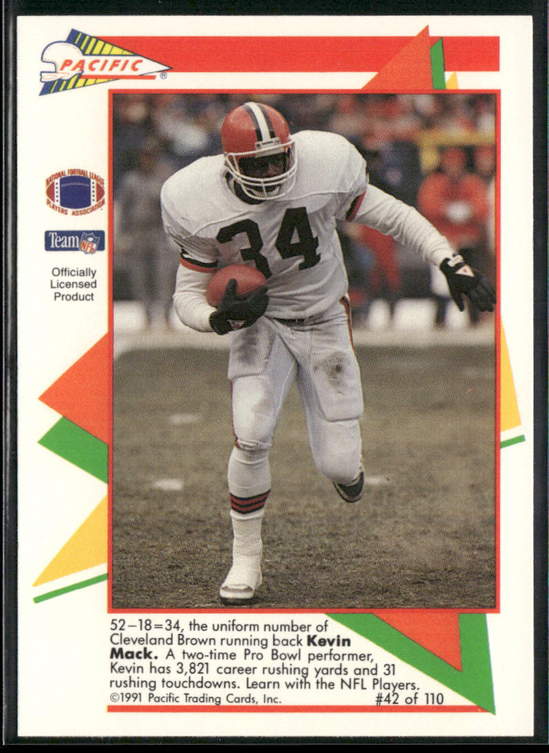 Kevin Mack 1991 Pacific Flash Cards #42 Cleveland Browns