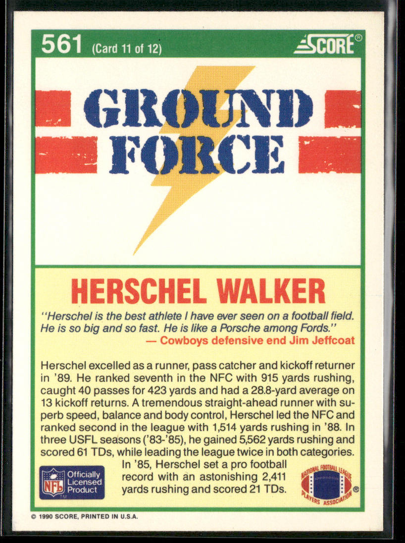 Herschel Walker 1990 Score #561 Minnesota Vikings back