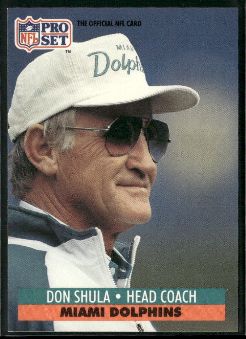 Don Shula 1991 Pro Set #216 Miami Dolphins front