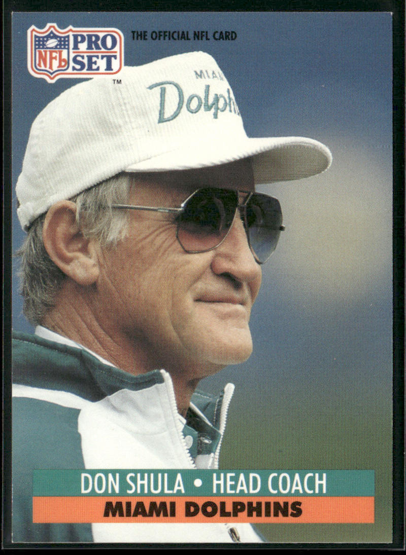 Don Shula 1991 Pro Set #216 Miami Dolphins front