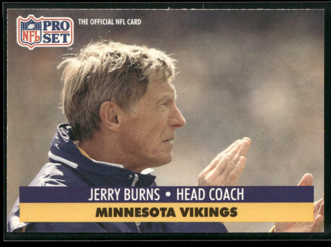 Jerry Burns 1991 Pro Set #225 Minnesota Vikings