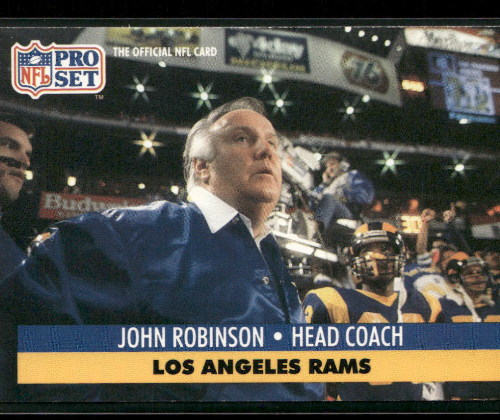 John Robinson 1991 Pro Set #207 Los Angeles Rams