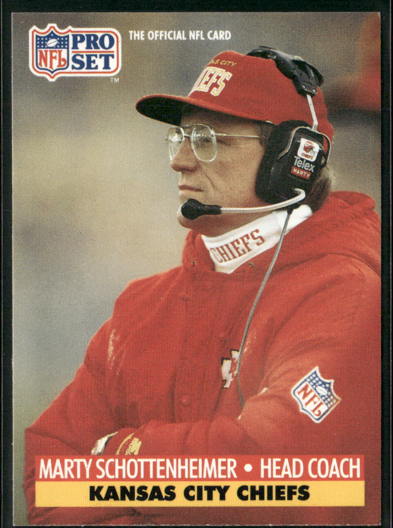 Marty Schottenheimer 1991 Pro Set #189 Kansas City Chiefs front