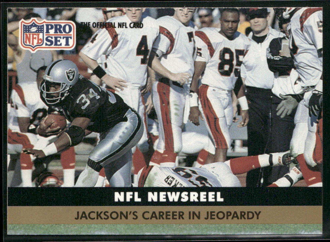 Jackson's Career in Jeopardy 1991 Pro Set #346 Los Angeles Raiders front