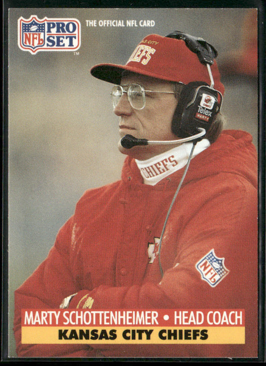 Marty Schottenheimer 1991 Pro Set #189 Kansas City Chiefs front