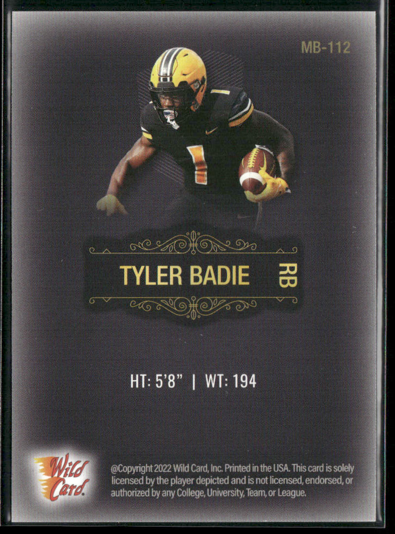 Tyler Badie 2022 Wild Card Matte #MB-112 Missouri Tigers