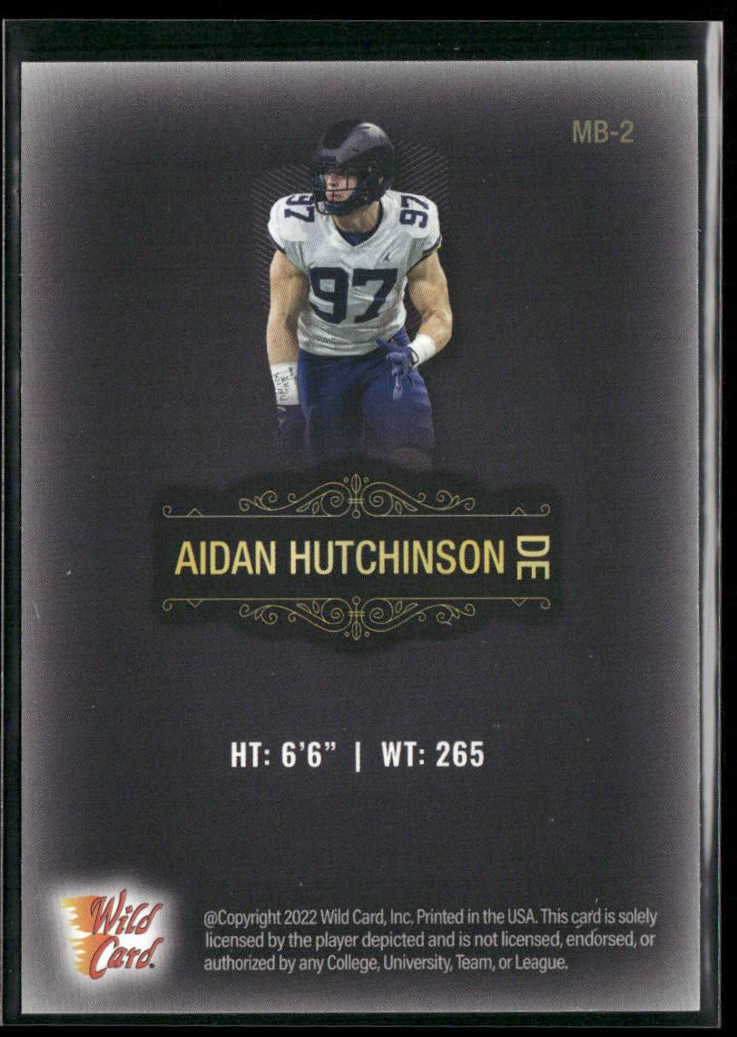 Aidan Hutchinson 2022 Wild Card Matte #MB-2 Michigan Wolverines