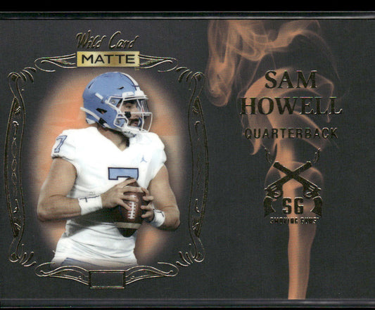 Sam Howell 2022 Wild Card Matte Smoking Guns Black/Orange #SG-8 Tar Heels