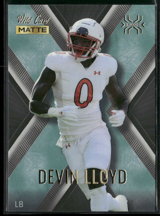 Devin Lloyd 2022 Wild Card Matte X-Plode Black/Blue X #MXP-13 Utah Utes