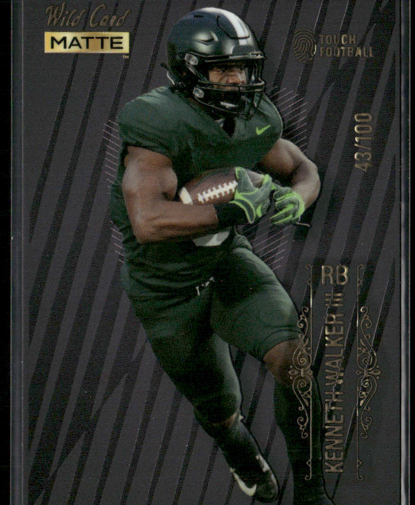Kenneth Walker III 2022 Wild Card Matte Touch Football Black Pattern Four #MB-71