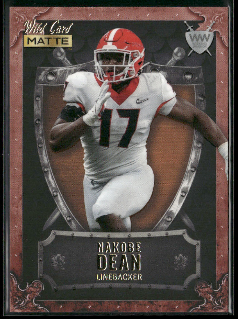 Nakobe Dean 2022 Wild Card Matte Weekend Warrior Crimson/Black/Orange #WW-40