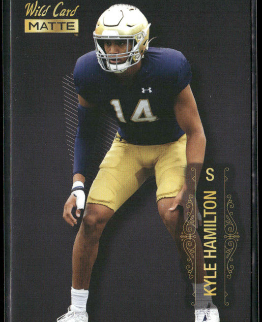 Kyle Hamilton 2022 Wild Card Matte Black #MB-76 Notre Dame Fighting Irish