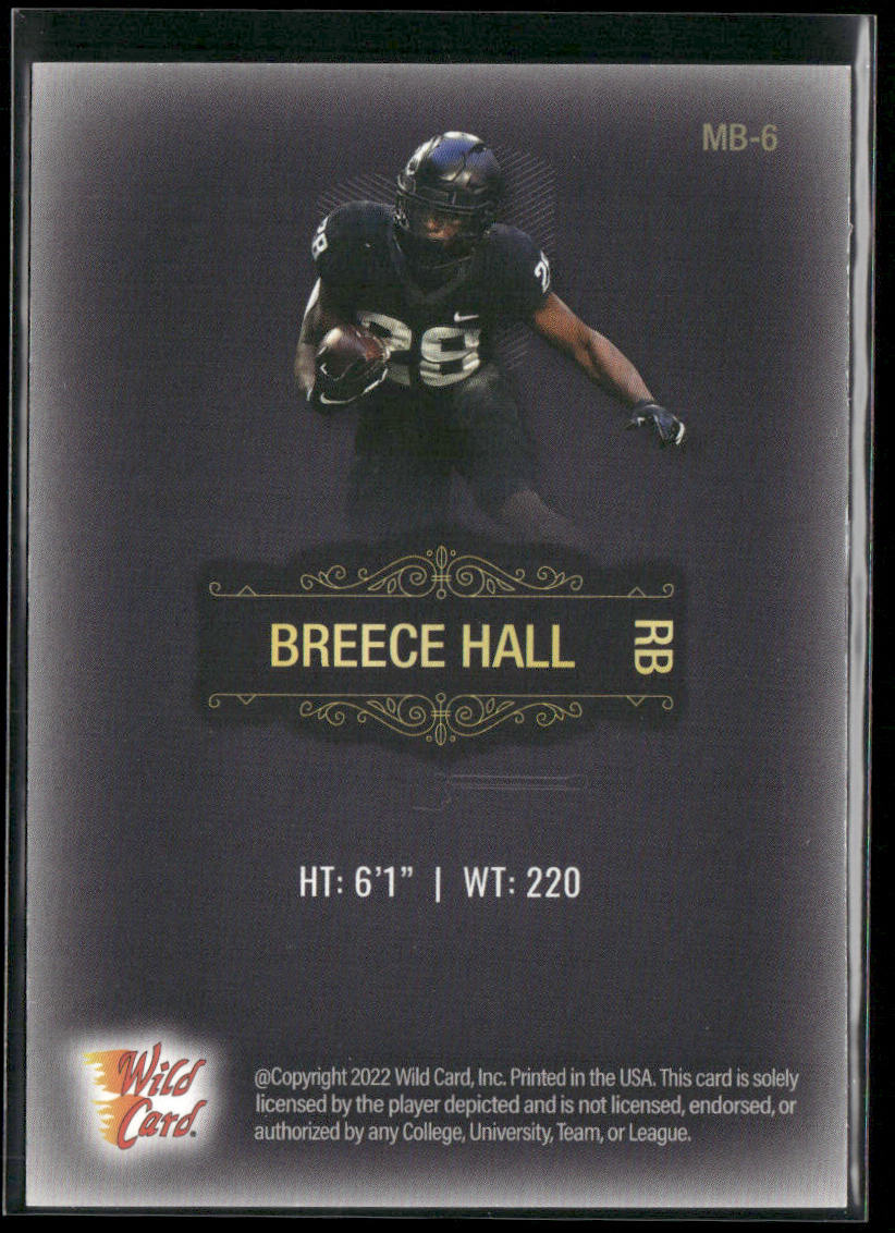 Breece Hall 2022 Wild Card Matte Black #MB-6 Iowa State Cyclones