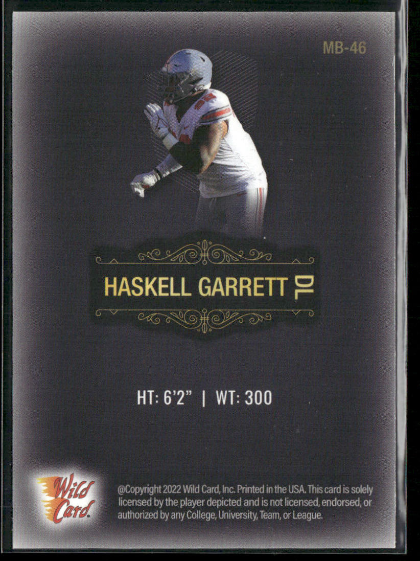 Haskell Garrett 2022 Wild Card Matte Black #MB-46 Ohio State Buckeyes