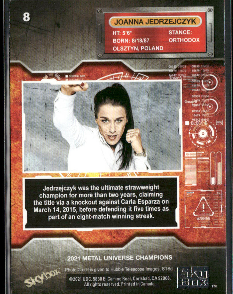 Joanna Jedrzejczyk 2021 SkyBox Metal Universe Champions #8