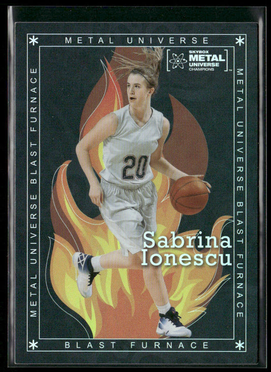 Sabrina Ionescu 2021 SkyBox Metal Universe Champions Blast Furnace #BF-4