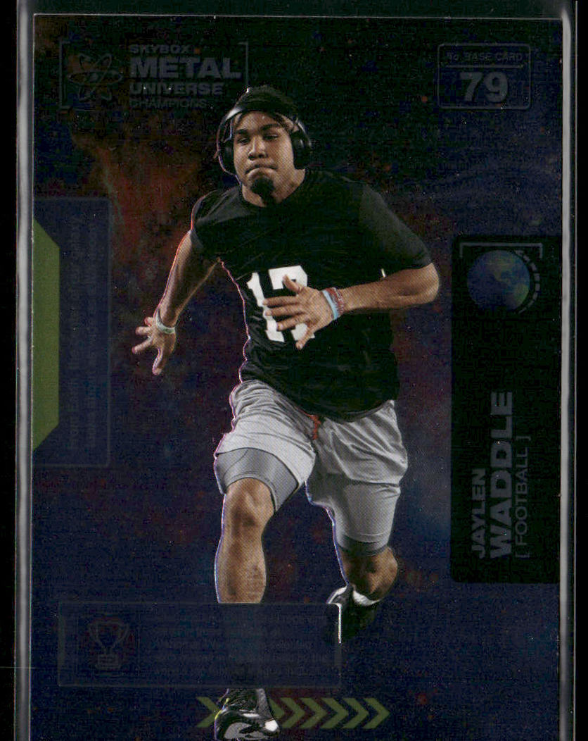 Jaylen Waddle 2021 SkyBox Metal Universe Champions #79 front
