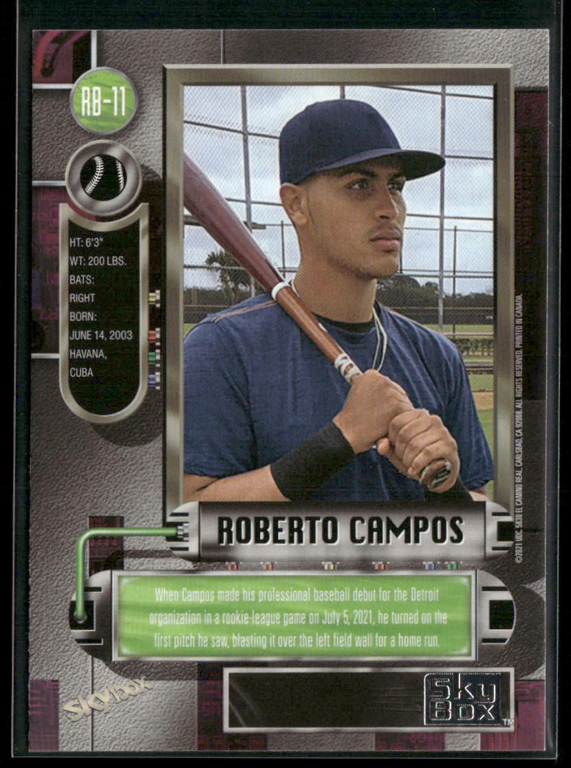 Roberto Campos 2021 SkyBox Metal Universe Champions 1997-98 Retro #RB-11 back