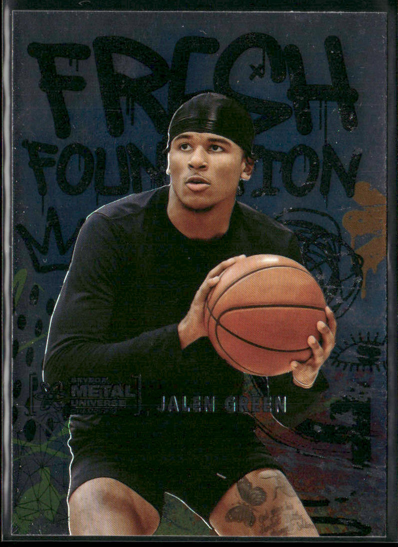 Jalen Green 2021 SkyBox Metal Universe Champions Fresh Foundation #FF1 front