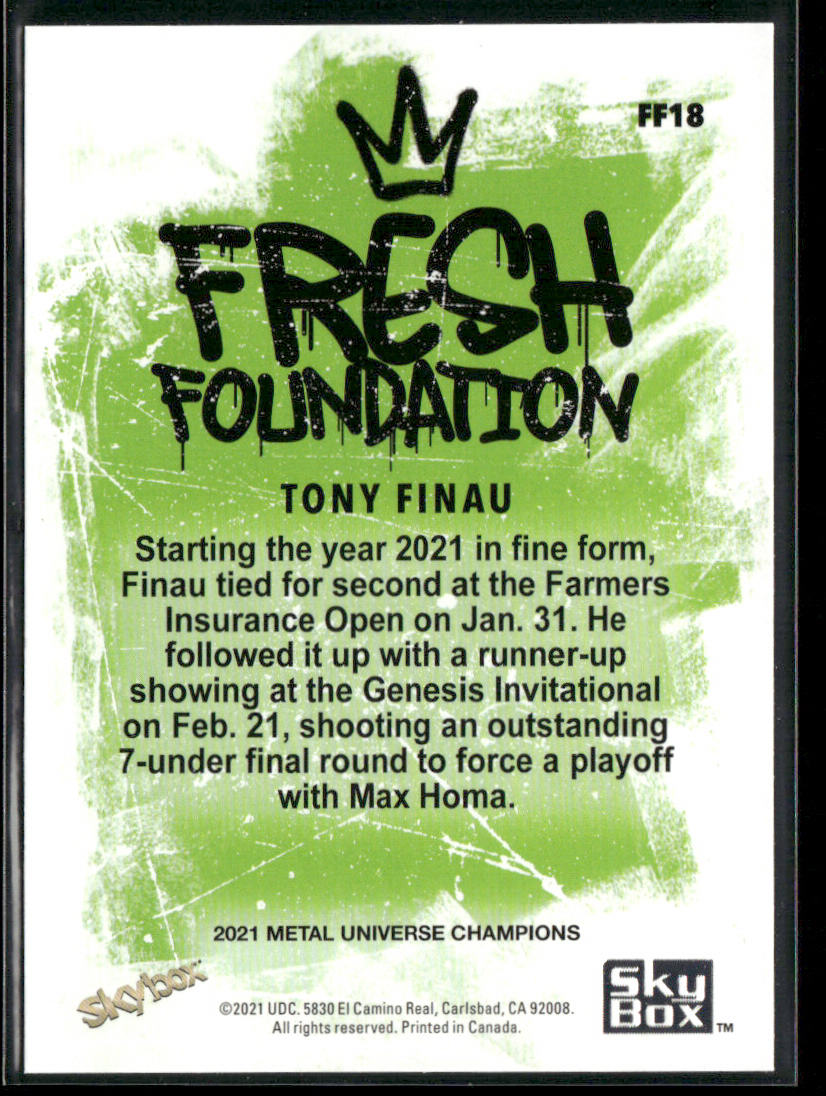 Tony Finau 2021 SkyBox Metal Universe Champions Fresh Foundation #FF18