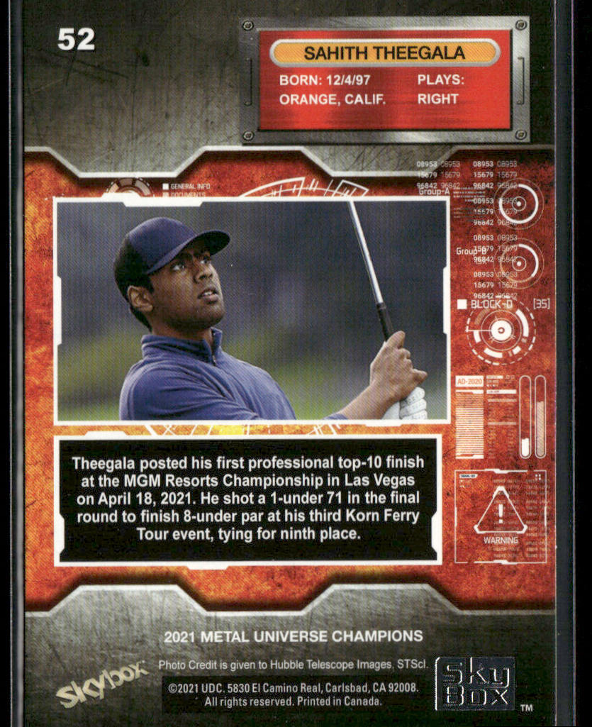 Sahith Theegala 2021 SkyBox Metal Universe Champions #52 Milwaukee Brewers
