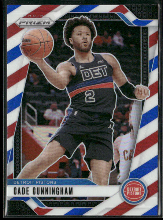 Cade Cunningham 2024-25 Panini Prizm Prizms Red White and Blue #41 Pistons