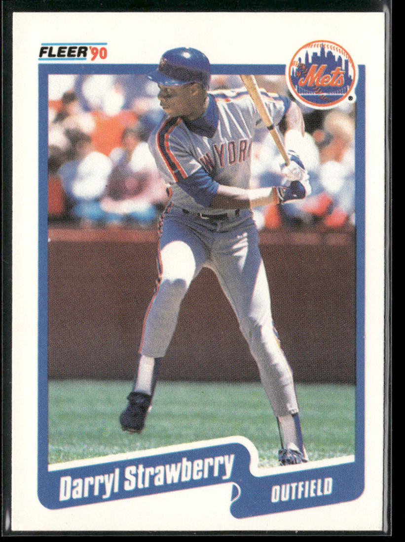 Darryl Strawberry 1990 Fleer #217b New York Mets front