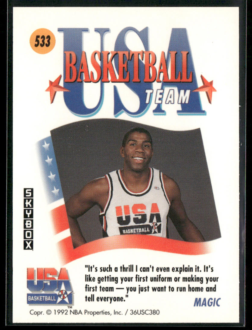 Earvin Johnson 1991-92 SkyBox #533 USA