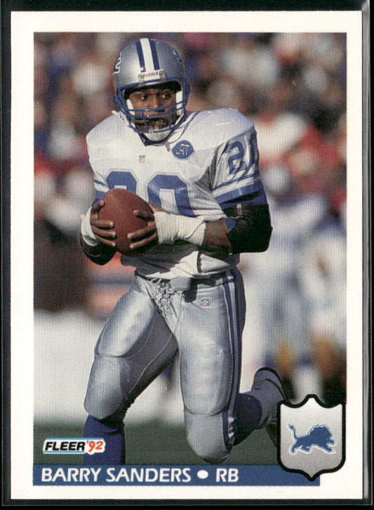 Barry Sanders 1992 Fleer #123 Detroit Lions front