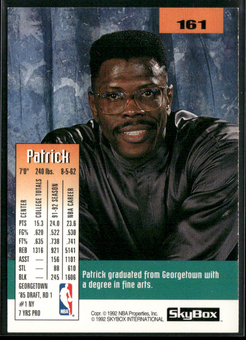 Patrick Ewing 1992-93 SkyBox #161 New York Knicks