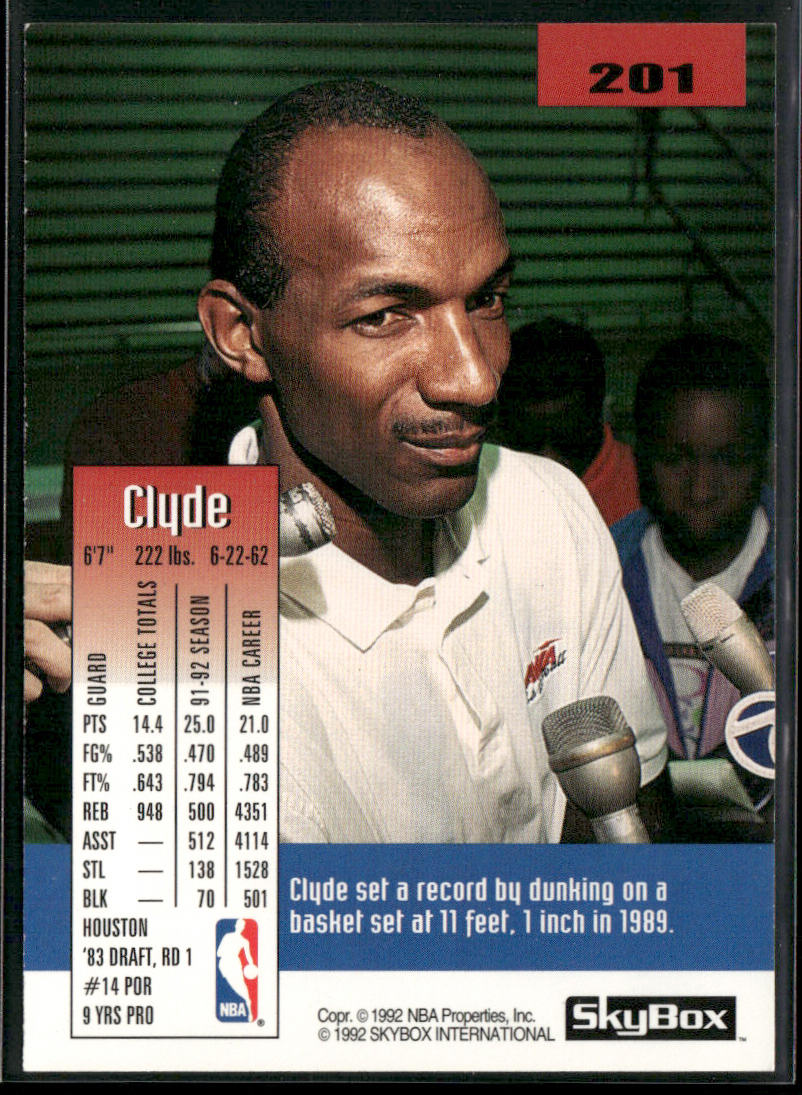 Clyde Drexler 1992-93 SkyBox #201 Portland Trail Blazers