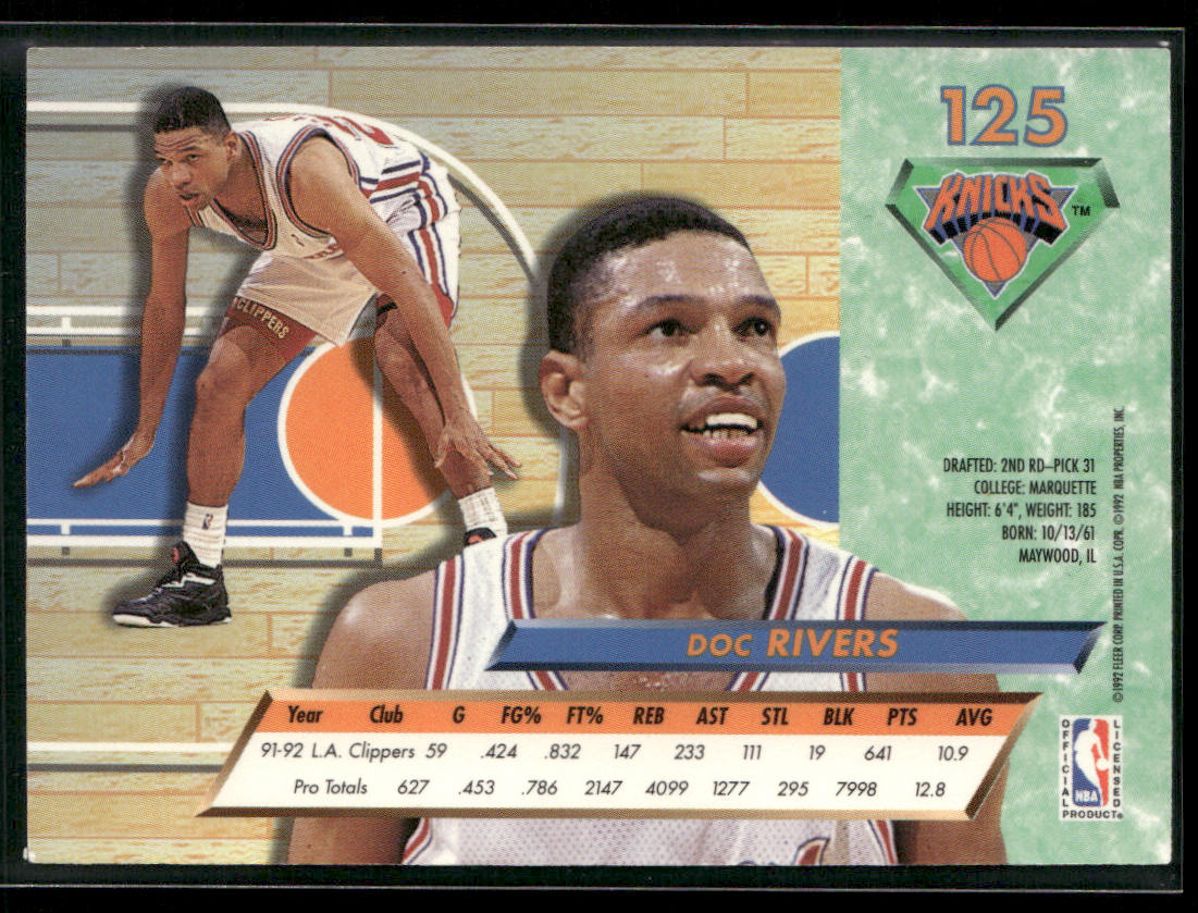 Doc Rivers 1992-93 Ultra #125 New York Knicks