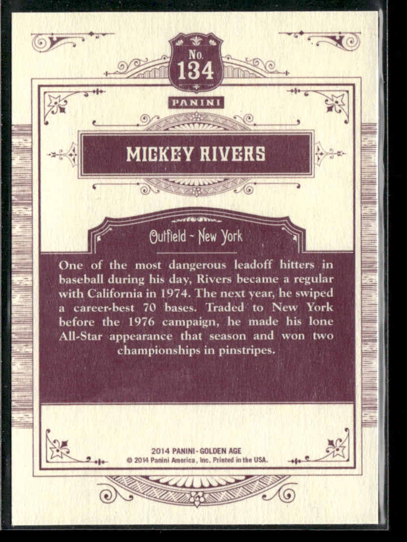 Mickey Rivers 2014 Panini Golden Age #134 New York Yankees