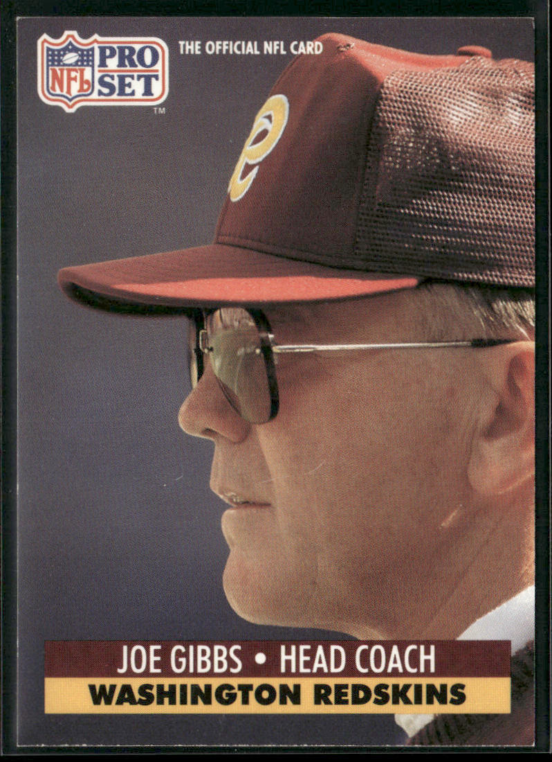 Joe Gibbs 1991 Pro Set #324 Washington Redskins front