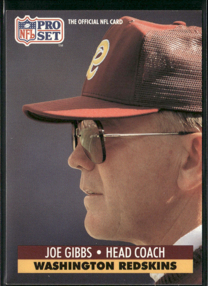 Joe Gibbs 1991 Pro Set #324 Washington Redskins front