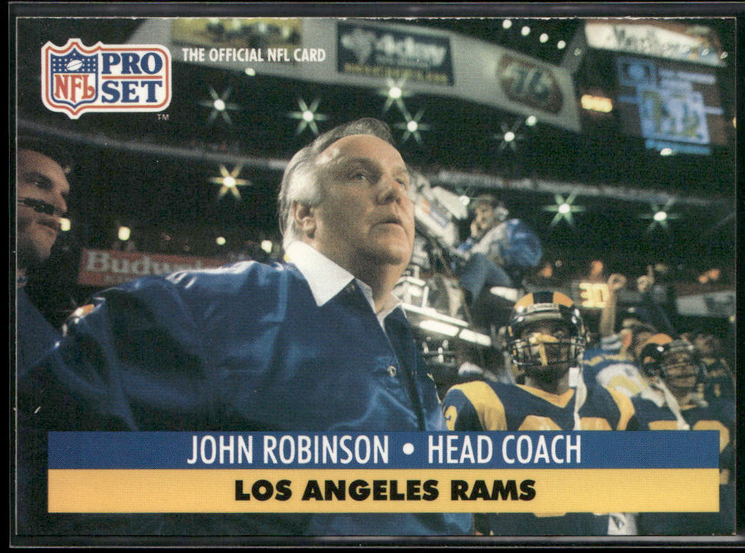 John Robinson 1991 Pro Set #207 Los Angeles Rams front