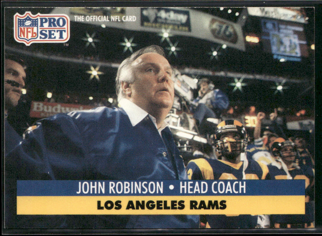 John Robinson 1991 Pro Set #207 Los Angeles Rams front