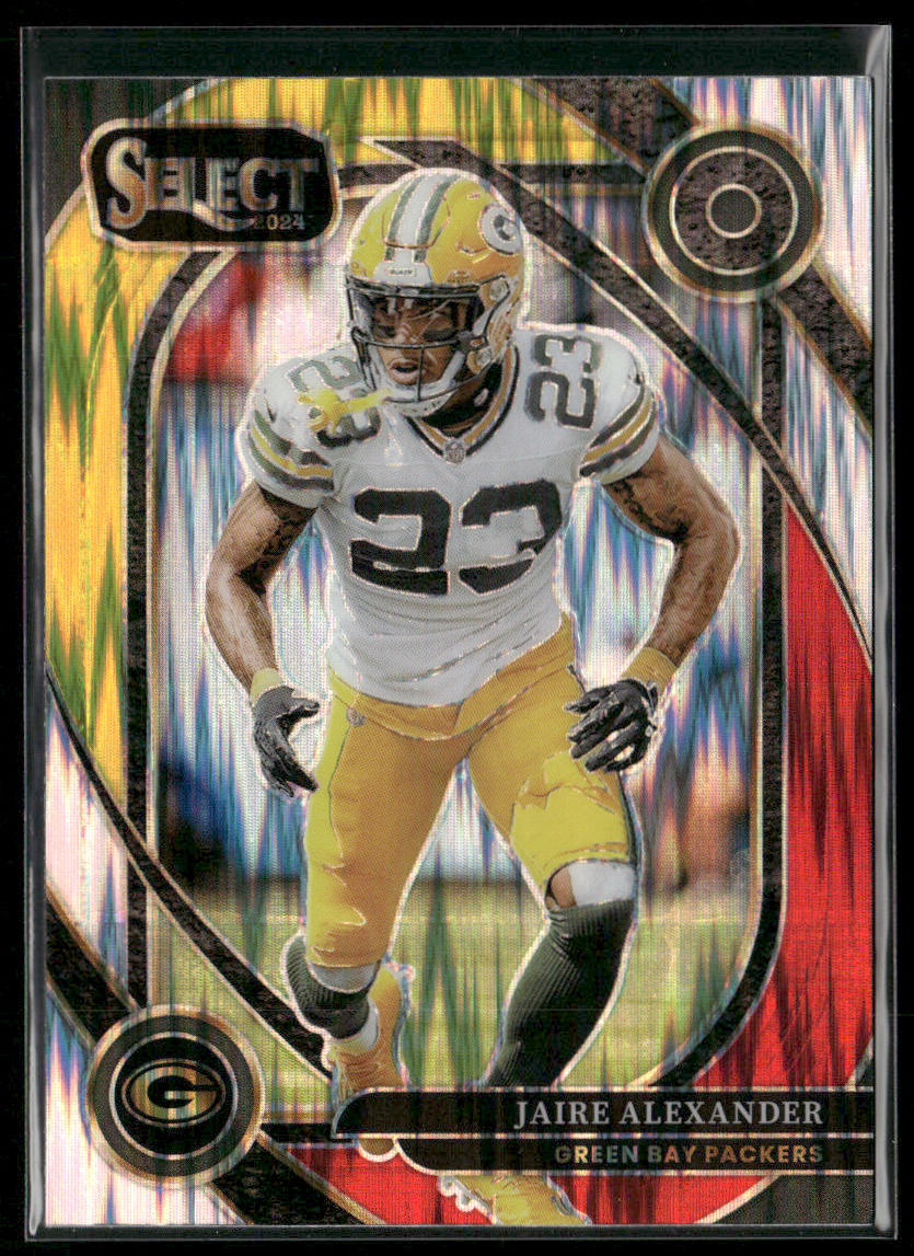 Jaire Alexander 2024 Panini Select Red & Yellow Prizm Shock #263 Packers