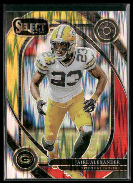 Jaire Alexander 2024 Panini Select Red & Yellow Prizm Shock #263 Packers