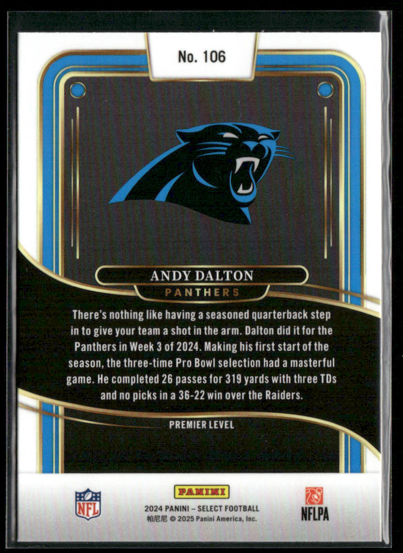 Andy Dalton 2024 Panini Select #106 Carolina Panthers