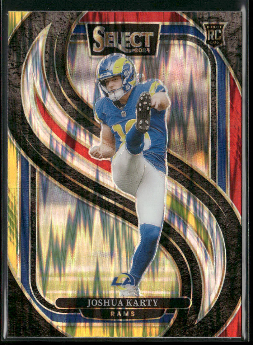 Joshua Karty 2024 Panini Select Red & Yellow Prizm Shock #164 RC Rams
