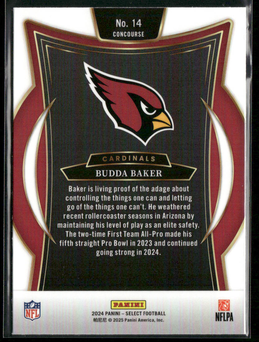 Budda Baker 2024 Panini Select #14 Arizona Cardinals back