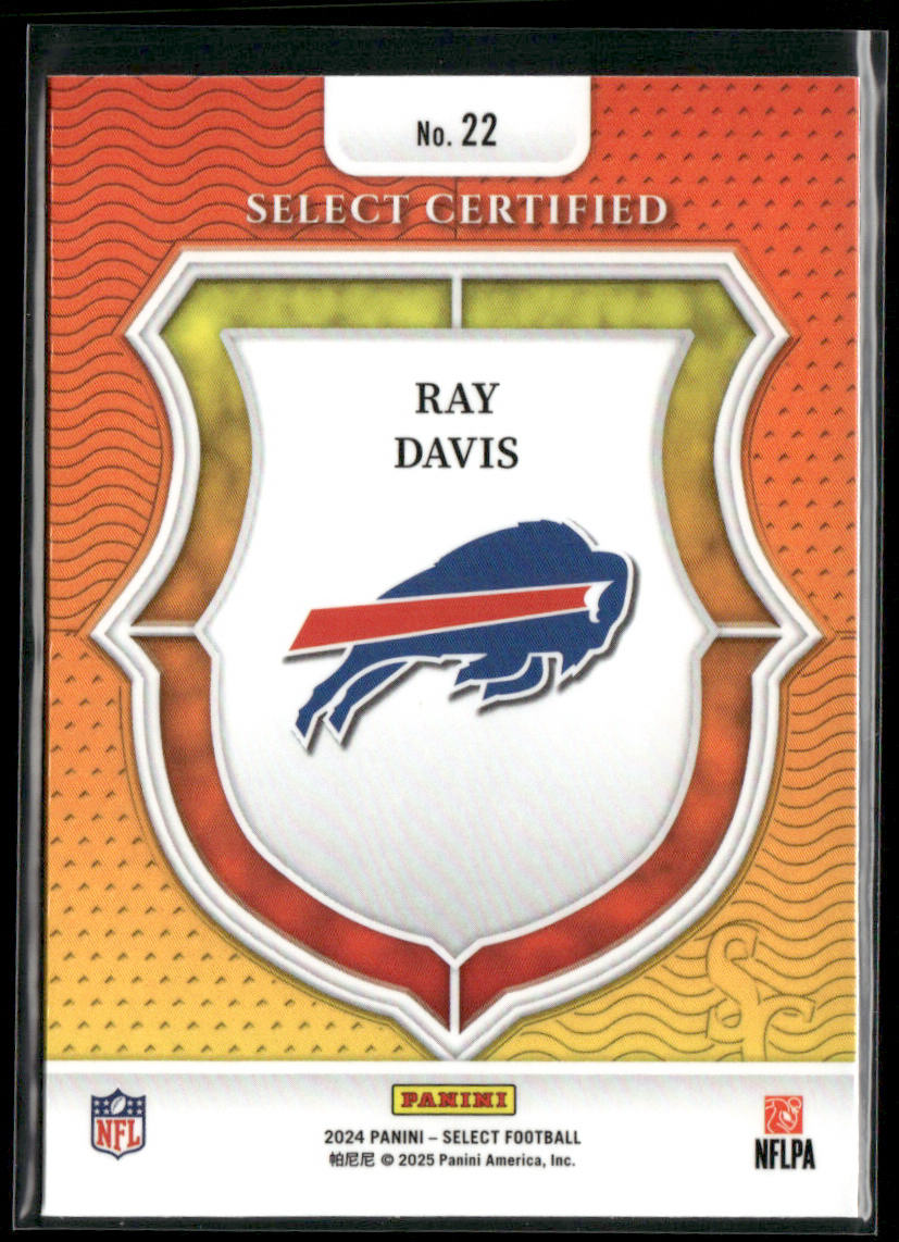 Ray Davis 2024 Panini Select Select Certified Rookies #22 Buffalo Bills