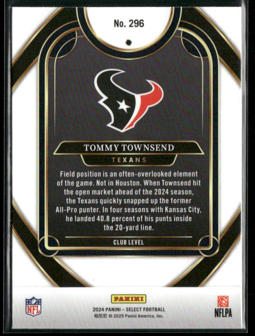 Tommy Townsend 2024 Panini Select #296 Houston Texans